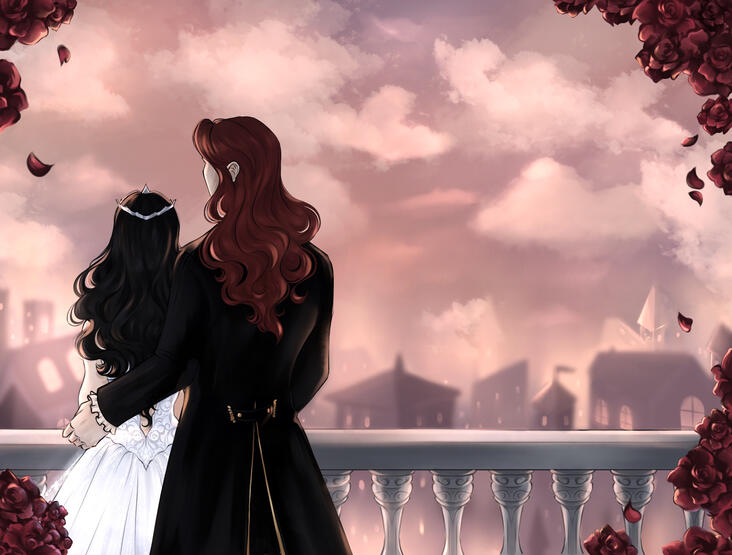 Endpapers for The Vampire and The Rose by Melanie Davies